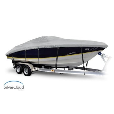Eevelle Boat Cover CUDDY CABIN, Outboard Fits 13ft 6in L up to 96in W Silver SCVCDY1396B-SLR